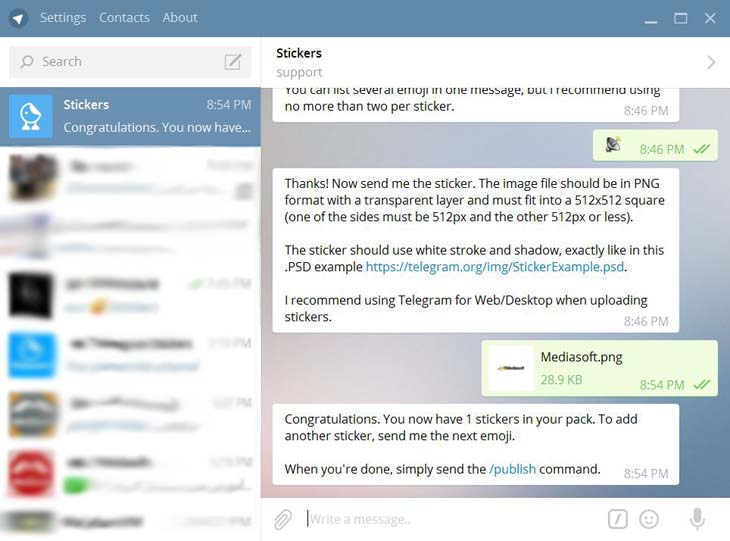 مدیاسافت - ساخت استیکر تلگرام