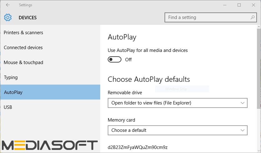مدیاسافت - AutoPlay در ویندوز 10