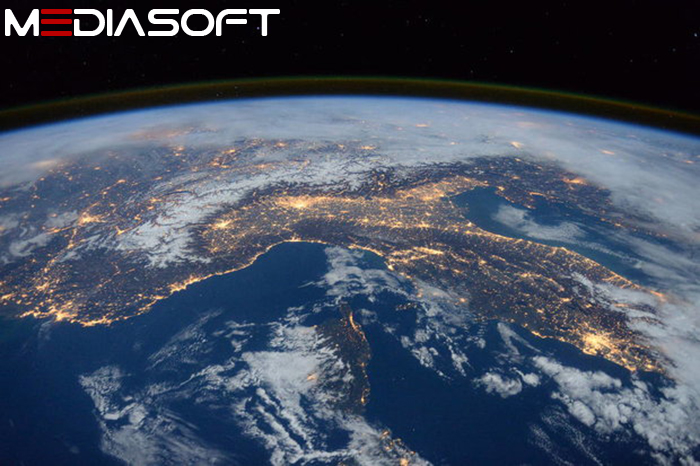مدیاسافت - تصویر شب مدیترانه ای از نگاه ایستگاه فضایی